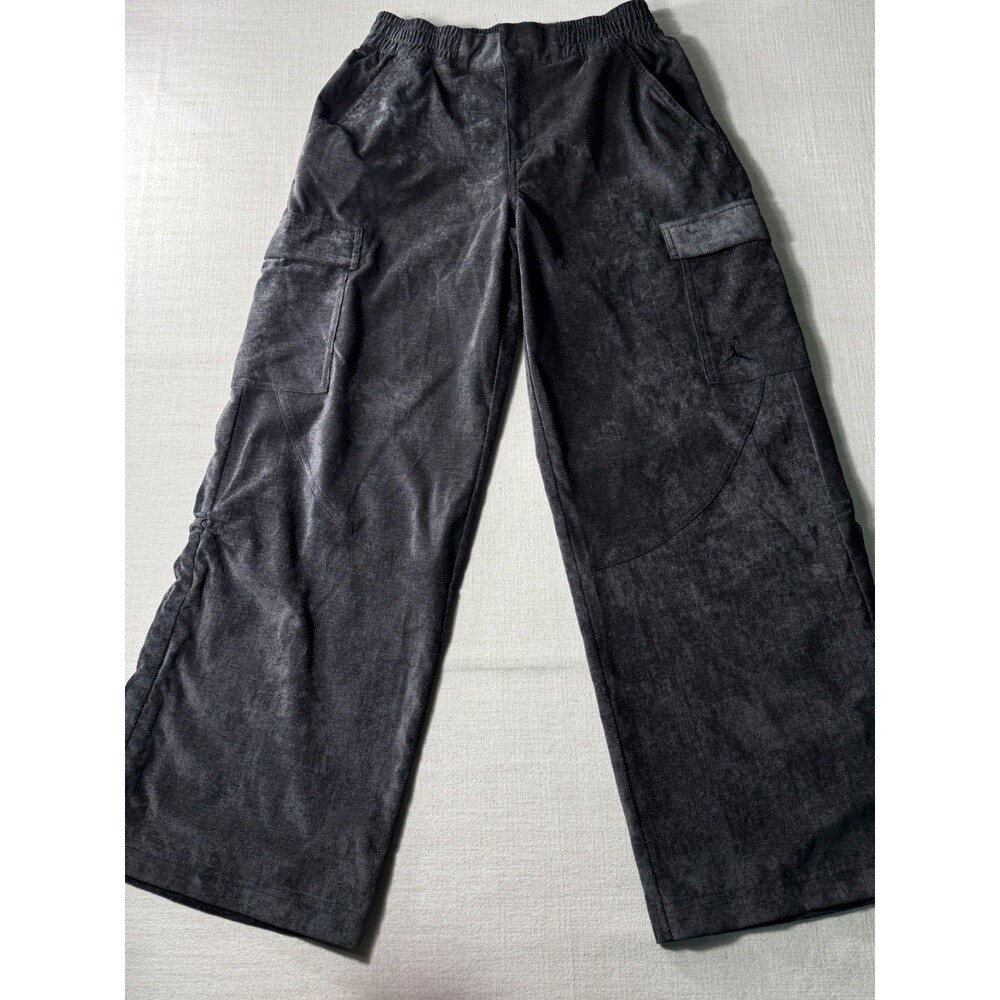 Jordan Women's Chicago Velvet Corduroy Wide Leg Trousers Black Medium Loose Fit